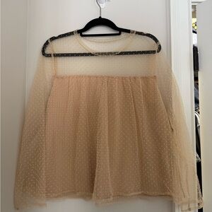 Banana Republic Sheer Polka Dot Blouse